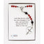 Red and black boy’s baptism rosary in Charming Rosary gift box with card message.