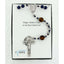 Men's rosary with dark blue and brown pearls and dad in beads. In a Charming Rosary gift box with card message.