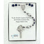 Men's rosary with dark blue and grey pearls with Dad in beads and engraved disc. In a Charming Rosary gift box with card message.