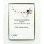 Pink and purple rosary bracelet with an engraved disc and charms in a Charming Rosary gift box with card message.
