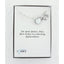White pearl and crystal rosary bracelet with an engraved disc and charms in a Charming Rosary gift box with card message.