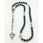 Men's rosary with dark blue and grey pearls, a photo centerpiece and DAD in beads.