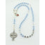 Girl’s light blue quinceañera rosary with crystals, a photo charm and a name in beads