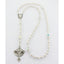 White pearl and crystal wedding rosary for a catholic wedding gift.