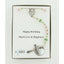 Girl's pink and green Quinceañera rosary with an engraved disc in Charming Rosary gift box with card message.