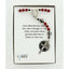 Boy’s red baptism rosary with soccer beads in Charming Rosary gift box with card message.