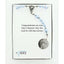 Light blue pearl and crystal boy’s baptism rosary in Charming Rosary gift box with card message.