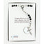 Black and grey boy’s baptism rosary in Charming Rosary gift box with card message.