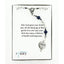 Grey and dark blue boy’s baptism rosary in Charming Rosary gift box with card message.