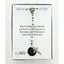 Light blue and white boy’s baptism rosary in Charming Rosary gift box with card message.