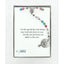 Multiple color birthstone girl’s baptism rosary in Charming Rosary gift box with card message.