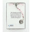 Pink pearl and crystal girl’s baptism rosary in Charming Rosary gift box with card message.