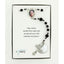 Black memorial rosary with photo centerpiece and engraved disc in Charming Rosary gift box.