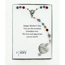 Multicolored birthstone personalized rosary. In a Charming Rosary gift box with card message. 