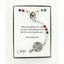 Multiple color birthstone custom rosary with photo centerpiece. In Charming Rosary gift box with card message.