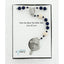 Men's rosary with dark blue pearls, golf balls and an engraved disc. In a Charming Rosary gift box with card message.