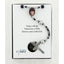 Dark blue and grey men's rosary with a photo centerpiece and engraved disc in a Charming Rosary gift box and card message.