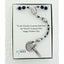 Dark blue and grey men's rosary with an engraved disc and name in beads in a Charming Rosary gift box and card message.