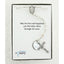 White pearl and crystal wedding rosary with an engraved disc in a Charming Rosary gift box with card message.