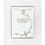 White pearl and light blue crystal wedding rosary with engraved disc in a Charming Rosary gift box with card message.