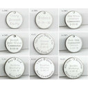 Charming Rosary engraved disc options for rosary gift.