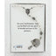 White and silver girl’s confirmation rosary in Charming Rosary gift box with card message.