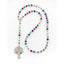 Multiple color birthstone girl’s confirmation rosary with a name in beads.