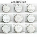 Charming Rosary engraved disc options for a confirmation rosary gift.