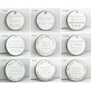 Charming Rosary engraved disc options for girl's confirmation rosary gift.