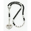 Personalized black and grey boy’s baptism rosary with a name in beads.