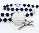 Custom dark blue and light blue, with an engraved disc.