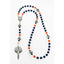 Detroit baseball rosary with blue and orange pearls. 