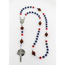 Detroit basketball rosary with red and white pearls. 