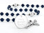 Dark blue and grey first communion rosary, with an engraved disc, for a boy's communion gift. 