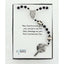 Black first communion rosary with baseballs. In Charming Rosary gift box with card message.