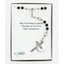 Black and grey boy’s first communion rosary with engraved disc in Charming Rosary gift box with card message.