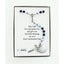 Dark blue and light blue boy’s first communion rosary with engraved disc in Charming Rosary gift box with card message.