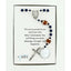 Dark blue first communion rosary with footballs and an engraved disc. In Charming Rosary gift box with card message.