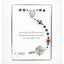 Blue multi-sport first communion rosary in a Charming Rosary gift box with card message