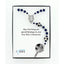 Dark blue soccer first communion rosary with an engraved disc. In a Charming Rosary gift box with card message.