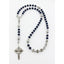 Personalized dark blue and grey boy's first communion rosary with a name in beads.