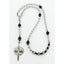 Personalized grey and black boy’s first communion rosary with a name in beads.