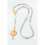 Custom gold rosary with multiple color birthstones. 