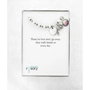 White pearl memorial rosary bracelet with a photo charm and engraved disc. In a Charming Rosary gift box with card message. 