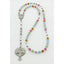 Multiple color birthstone personalized rosary with Mom in beads.