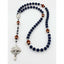 Custom dark blue men's rosary with footballs and a Dad in beads. 