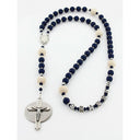 Custom dark blue men's rosary with golf balls and Grandpa in beads. 