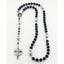 Men's rosary with dark blue and grey pearls, a photo centerpiece and DAD in beads. 