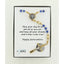 Girl's gold and sapphire blue crystal Quinceañera rosary in Charming Rosary gift box with card message.