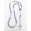 School rosary with lavender crystals, white pearls and a photo centerpiece. 